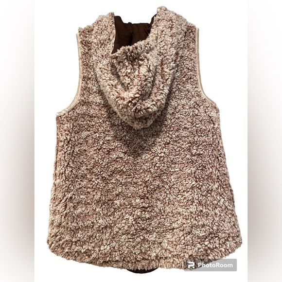 Hem & thread pink blush gold hooded vest size Small - Picture 7 of 8